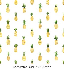 Ananas nahtloses Muster. Handgezeichnet. Tropische Vektorfrüchte. Doodle. Geometrisches Ornament. Dekorative Elemente. Für Textilien und Stoffe, Wallpaper und Umhüllungspapier.