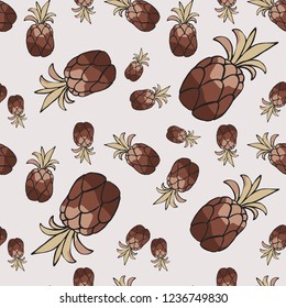 pineapples. seamless pattern with pineapples. vector pattern