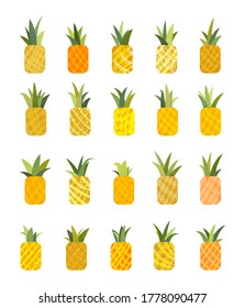 pineapples set stock vector illustration