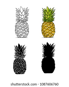 Pineapples, sketch for your design