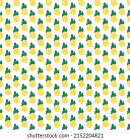 Pineapples summer seamless pattern. Vector illustration for textiles and wallpapers. tropical fruit theme for use as wallpaper. Doodle style exotic tropical fruits