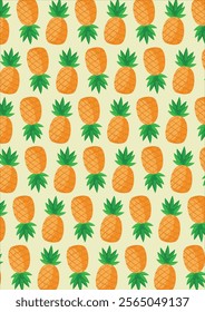 Pineapples tropical background seamless pattern vector