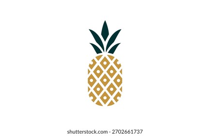 a pineapple-themed graphic image, with a white background. Vector graphic base.