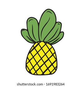 Pineapple.Vector summer children's design for postcards-banners.Rest