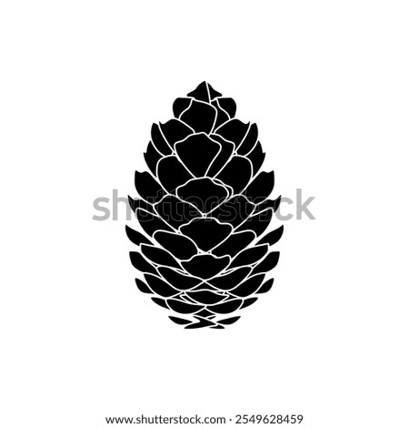 Pinecone black fill icon, vector illustration in trendy style. Editable graphic resources for many purposes. 