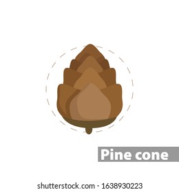 Pinecone color icon. isolated vector illustration