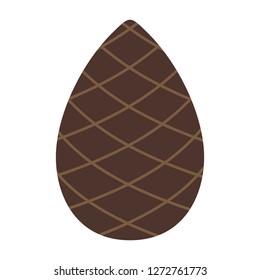 Pinecone icon. A branch of pine from coniferous forests. Element for decoration greeting card for Christmas and the new year.