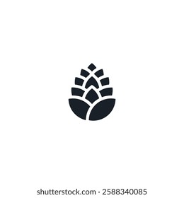Pinecone icon logo flat vector design