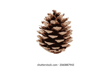 Icono de la pinecona, diseño gráfico vectorial. colección de Navidad. Ilustración Pinecone para impresión y web
