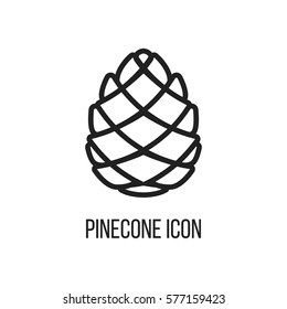 Pinecone Line Icon Vector