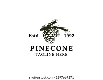 Pinecone Logo Design. Pinecone icon vector