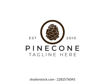 Pinecone Logo Design. Pine fruit Logo vector