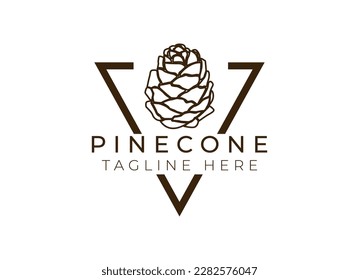 Pinecone Logo Design. Pine fruit Logo vector