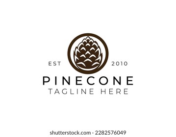 Pinecone Logo Design. Pine fruit Logo vector