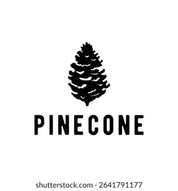 Pinecone logo design retro vintage vector illustration.