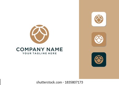 Pinecone Logo Line Art Simple