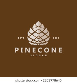 Logotipo de pinecona, diseño simple y minimalista Ilustración de vectores de plantillas de árbol de pino
