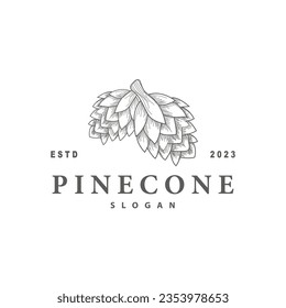 Logotipo de pinecona, diseño simple y minimalista Ilustración de vectores de plantillas de árbol de pino