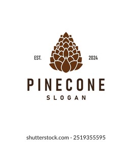 Logotipo Pinecone, Design minimalista simples Pine Tree Plant Template Vetor Illustration