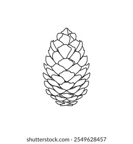 Ícone de contorno do pinecone, ilustração vetorial em estilo moderno. Recursos gráficos editáveis para várias finalidades. 