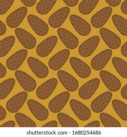 Pinecone pattern seamless. Wood cone background. vector ornament. Baby fabric texture