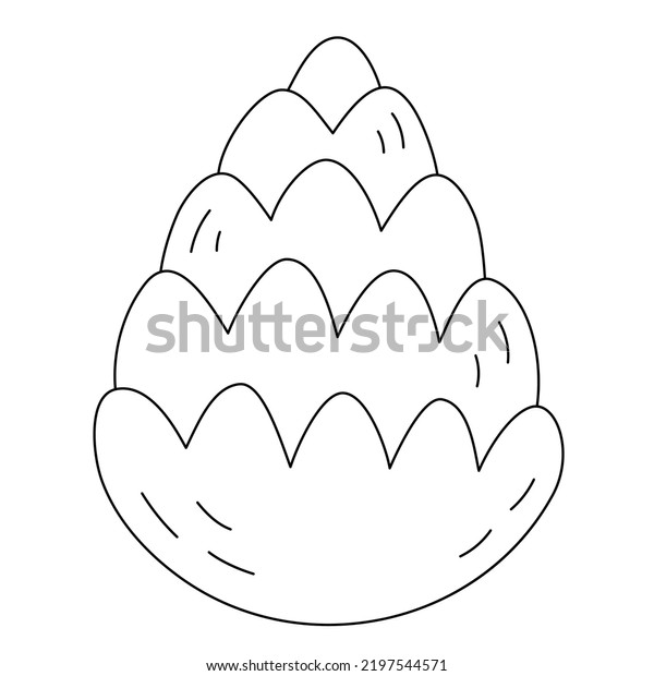 Pinecone Simple Outline Vector Drawing Sketch Stock Vector (Royalty ...