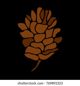 Pinecone vector illustration. Doodle style. Design, print, decor, textile, paper