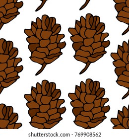Pinecone vector illustration. Doodle style. Design, print, decor, textile, paper