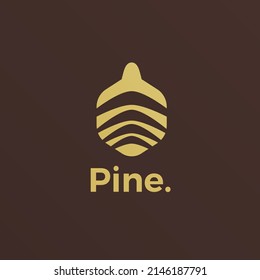 Pinecones Elegant Luxury Logo. Pine Logo Letter Design Vector Simple and Minimalist Style