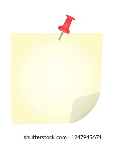Pined empty note. vector illustration