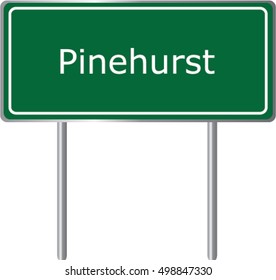 Pinehurst , Georgia , road sign green vector illustration, road table, USA city