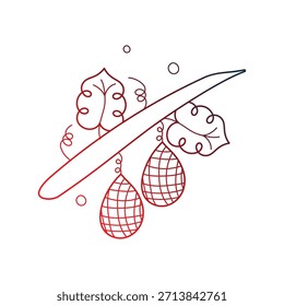 Pines doodle icon with white background vector stock illustration