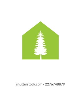 Plantilla de logotipo del vector de residencia de Pines Home. El logo es un pino con incorporados. Esto simboliza un concepto de vecindad, protección, paz, crecimiento, naturaleza, ecología y medio ambiente.
