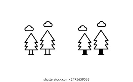 Pines icon design with white background stock illustration