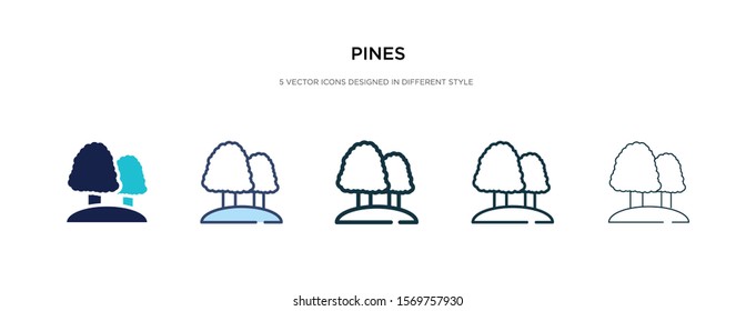 pines icon in different style vector illustration. two colored and black pines vector icons designed in filled, outline, line and stroke style can be used for web, mobile, ui