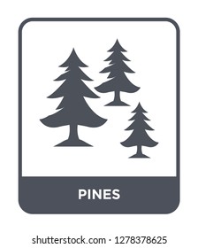 pines icon vector on white background, pines trendy filled icons from Camping collection, pines vector illustration