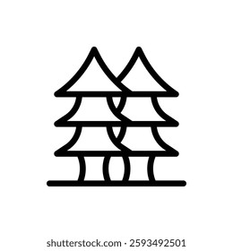 Pines Outline Icon. Pines Icon