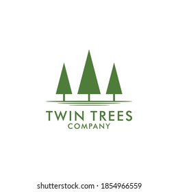  Pines, Spruce, Cedar trees with line art logo design