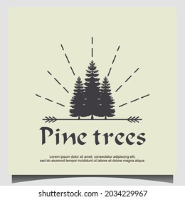 Pines, Spruce, diseño del logo de los árboles de cedro