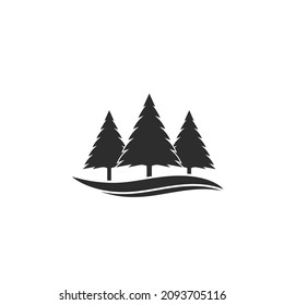 plantilla de diseño de ilustración de vector de icono de pino