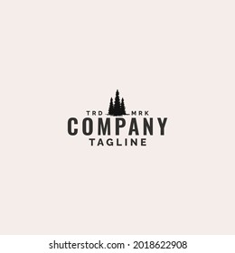 Pines tree logo design template.