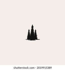 Pines tree logo design template.