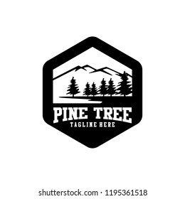 Pines tree Logo sample, vector template