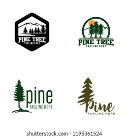 Pines tree Logo sample, vector template