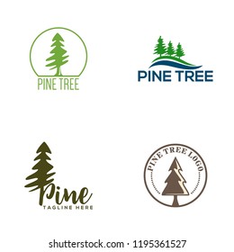 Pines tree Logo sample, vector template