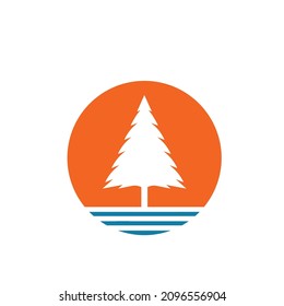 pines tree vector illustration design template