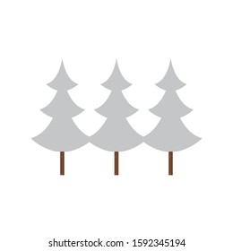 pines trees forest scene icon vector illustration design