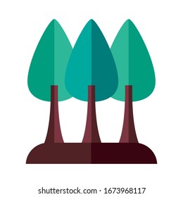 pinos plantas bosque estilo plano icono ilustración vectorial