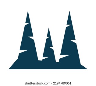 pines trees plants forest nature icon