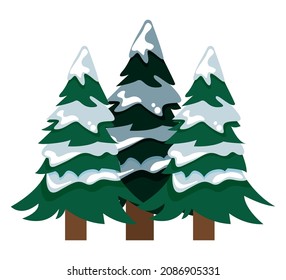 pines trees with snow icons